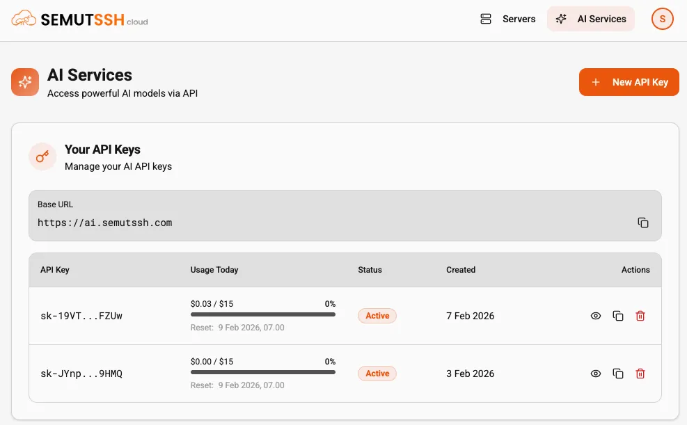 Pilih Menu AI Service